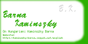 barna kaminszky business card